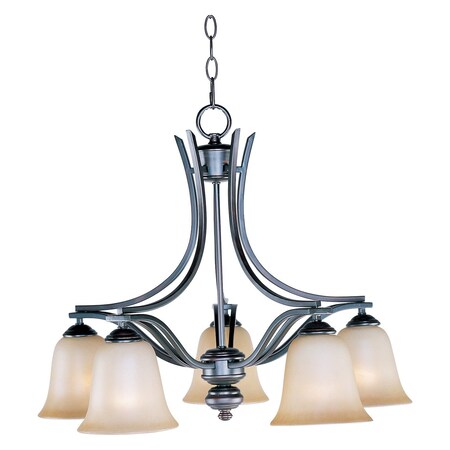 Maxim Five Light Oil Rubbed Bronze Wilshire Glass Down Chandelier 10176WSOI